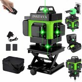 Bol.com Instava 4D 16-lijn Kruislijnlaser - Zelfnivellerende 360° Graden Groene laser - Incl. accu & handige draagtas - Lijnlase... aanbieding