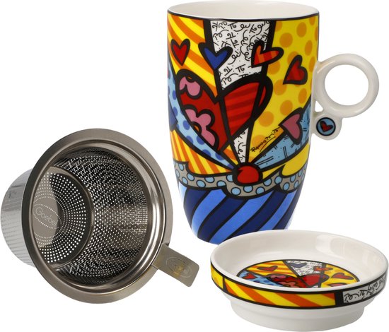 Goebel Porzellan Romero Britto Pop Art Smile Tasse à Expresso