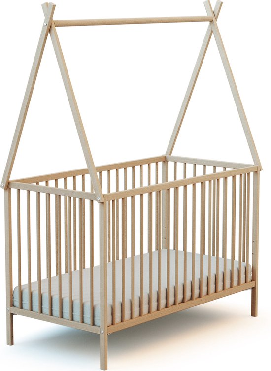 WEBABY - Houten tipibed 60x120 Beuken onbewerkt