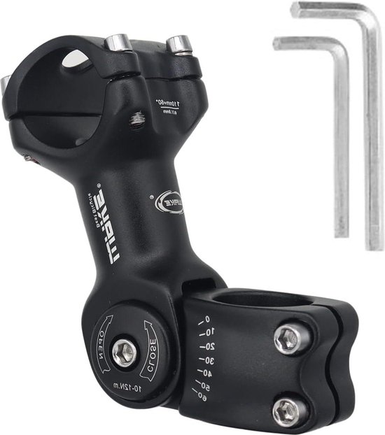 PLATTBK Bicycle stem Extension Adjustable handlebar raise 31.8mm ±85° Adjustable handlebar lift MTB Fork shaft extender stem 90/110/145mm