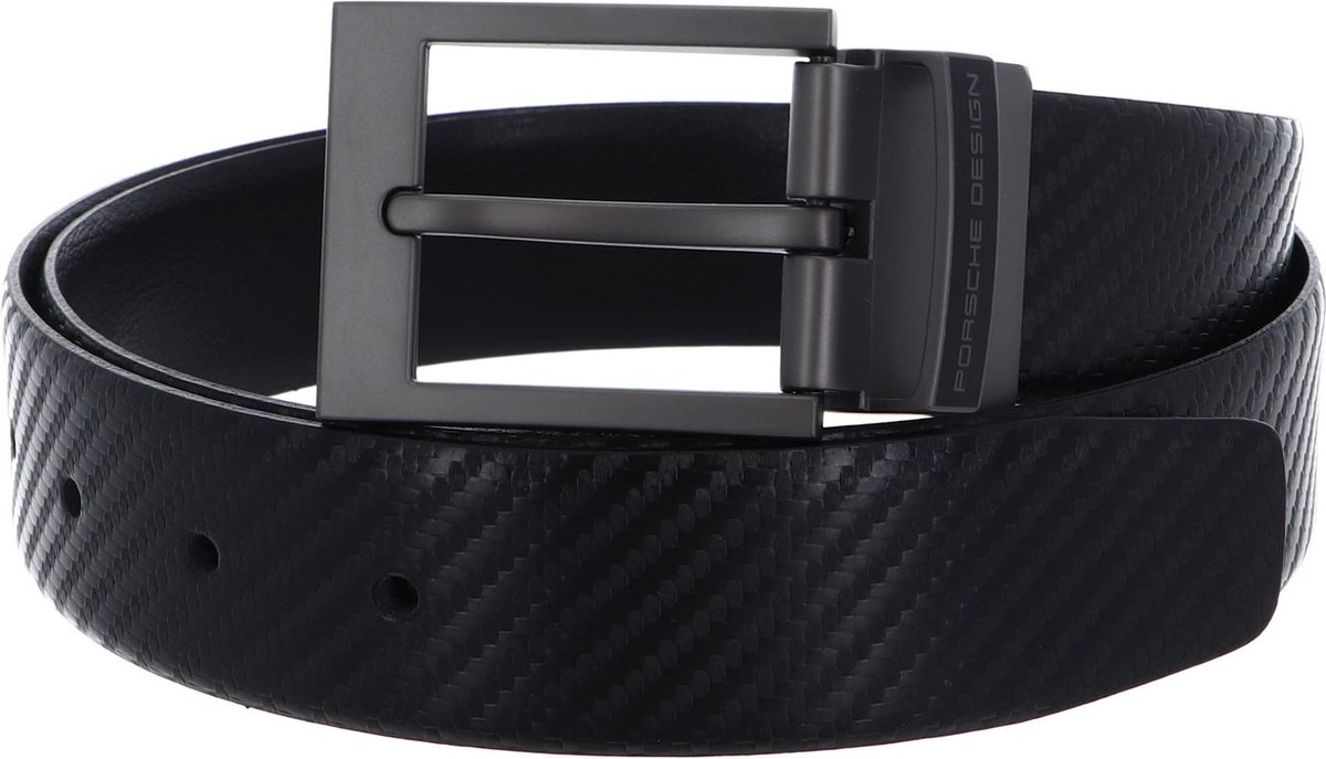PORSCHE DESIGN Leren riem Business Traveller Buckle Belt Reversible 3,5 W90 Black - Black zwart