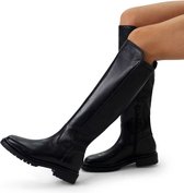 Manfield - Femme - Bottines hautes en cuir noir - Taille 41