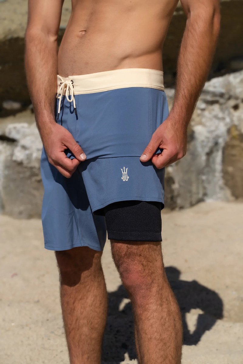 Driftline Boardshort Heren - Wetsuit Gevoerd - Slate Blue - Maat 33