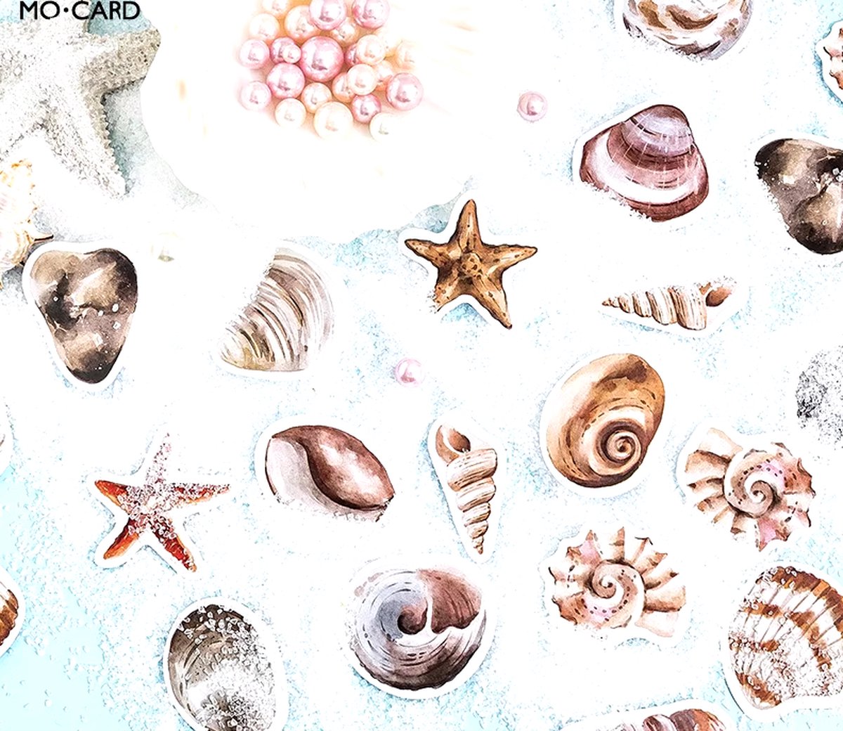 46 Stickers Schelpen - Mooie Schelpen En Schelpjes, Allerlei Vormen En Kleuren- F064 - Stickerdoosje - Voor Scrapbook Of Bullet Journal - Agenda Stickers - Decoratie Stickers — afbeelding 3