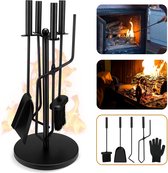 Lexium Haardset - Openhaard set - Openhaard gereedschap - Pook - Asschep - Haardtang - Haardset voor houtkachel