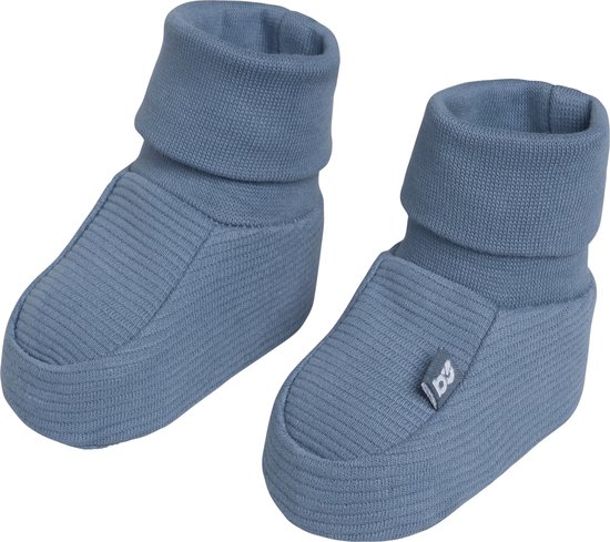 Baby's Only Slofjes Pure - Vintage Blue - 0-3 mnd - 100% ecologisch katoen - GOTS