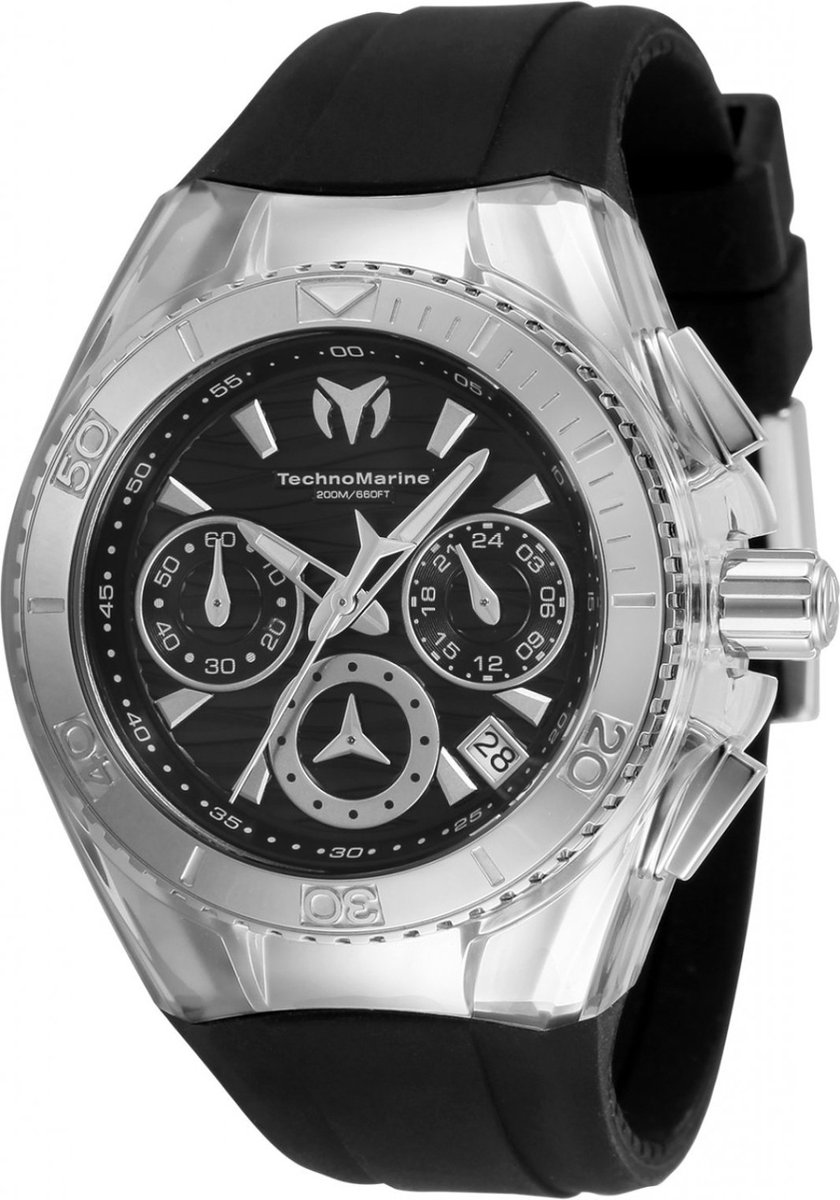 TechnoMarine Cruise TM-120034 Dames Horloge - Waterdicht - Analoog - Quartz Uurwerk - Roestvrij Staal met zwarte Wijzerplaat - 40mm