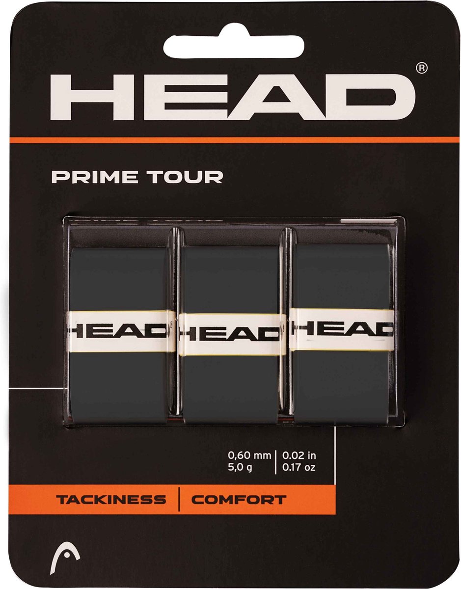 Head Tennis Padel Overgrip Prime Tour 3Pack Zwart