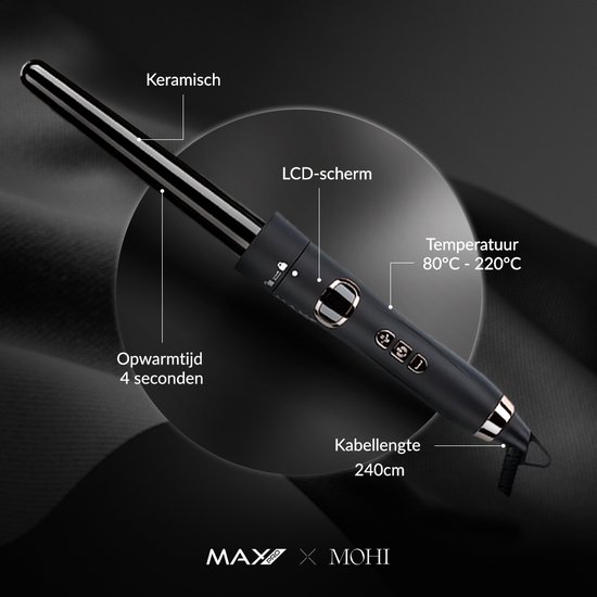Max Pro Miracle 5 in 1 Krultang - Krultang set - Met Opzetstukken - Met Handschoen - Krultangset - Curling Iron - Krultangen