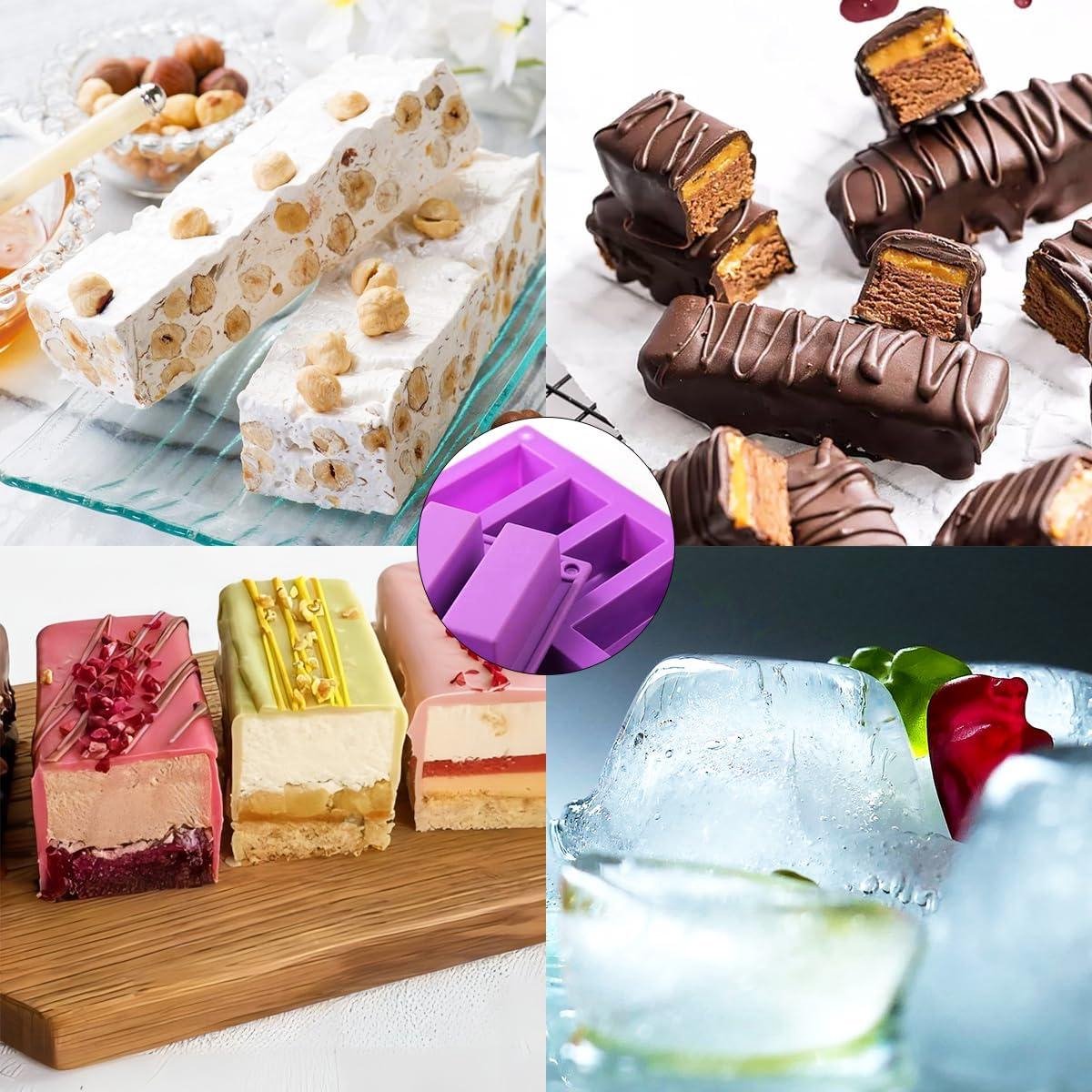 Siliconen vorm, 2 stuks, 12 gaten, mueslirepen, vorm, rechthoekig, grote mueslirepen, bakvorm, energiereep, siliconen vorm, geschikt voor mueslirepen, chocolade, pudding, brownie en zeep, blauw Siliconen vorm, 2 stuks, 12 gaten, mueslirepen, vorm, rechthoekig, grote mueslirepen, bakvorm, energiereep, siliconen vorm, geschikt voor mueslirepen, chocolade, pudding, brownie en zeep, blauw