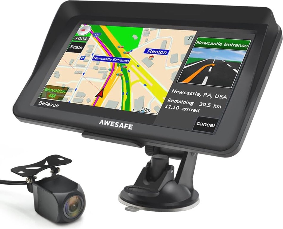 Bluetooth Navigatiesysteem met Achteruitrijcamera en 7 Inch Touchscreen voor Auto en Vrachtauto