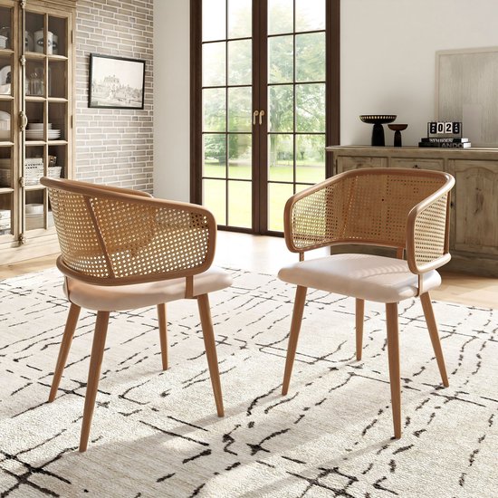 VEVOR Set van 4 Mid Century modern, gestoffeerd fluwelen