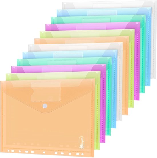 24 Stuks Transparante Documentenmappen A4 - Organisatie en Archivering ...
