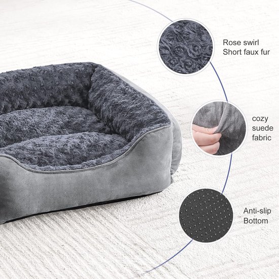 COZY KISS Wasbare Hondenmand, 90x60x13cm, met Verhoogde Rand - Orthopedische Hondemat in Bootvorm, Waterdicht en Antislip, Geschikt voor Huisdieren tot 29kg, Beige