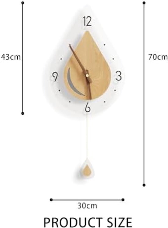 Moderne stille aluminium wandklok 30 cm diameter zonder tikkende geluiden voor de