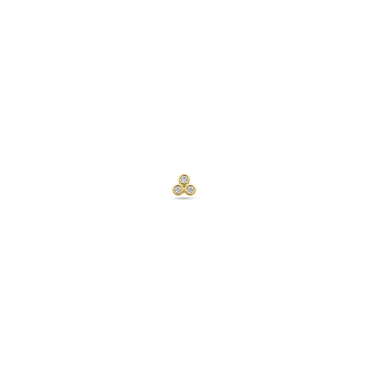 14K geelgoud flat back piercing zirkonia 3 mm - 4033256