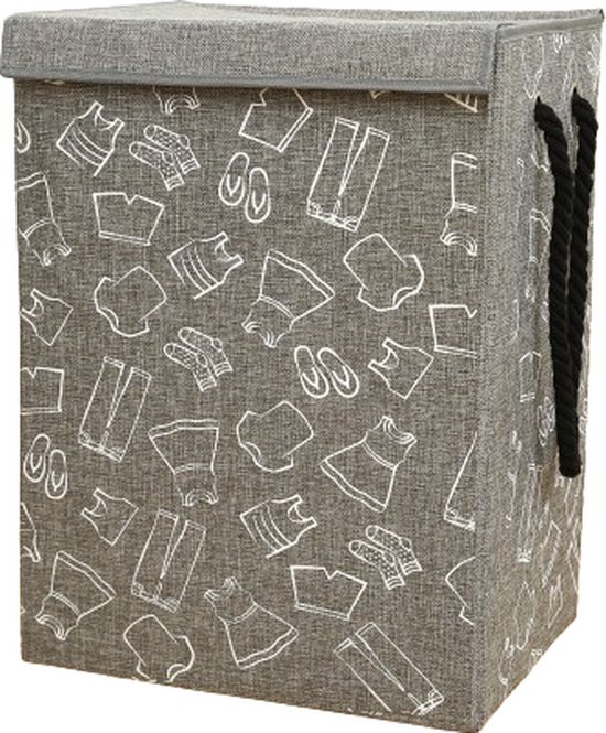 Zeller Wasmand/kist - bamboe/katoen - naturel - 53 x 33 x 61 cm | Leen Bakker