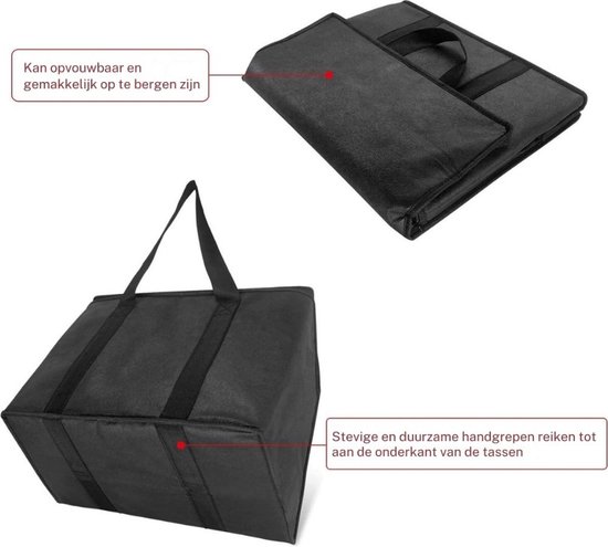 Bezorgtas - Pizzatas - Delivery box Set van 2 Tassen - Bezorg tas Rugzak - Fiets box Opvouwbaar - Bezorgtassen - Thermobag - Thermotas - Thermo tas - Koeltas - Warmhoudtas - Warmhoud tas van Luxebell — afbeelding 3