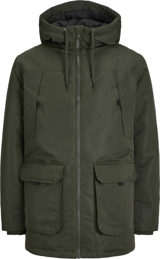 Jack & Jones - Heren Jas winter Construct Parka Jacket - Groen - Maat S