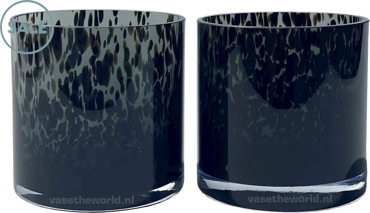 Grey Cheetah vaas Celtic - waxinelichtje - 12 cm bij 12 cm
