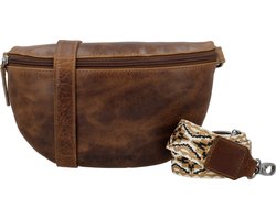 Micmacbags Next Navajo 2-in-1 Crossbody Schoudertas / Heuptas met Trendy Schouderband Festival Fanny Pack - Leren Dames Tas - Bruin
