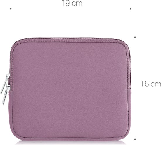 kwmobile Neopreen e-Reader Pouch Maat 6-7" eReader - Universele eBook Sleeve Case met Rits - Lavendel — afbeelding 3