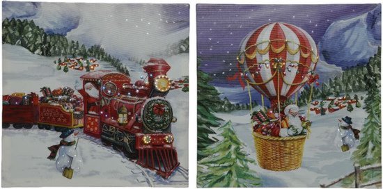 Schilderij Decoratief LED Kerstmis 38 x 38 cm
