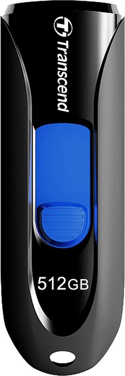 Transcend JetFlash® 790 USB-stick 512 GB USB 3.2 Gen 2 (USB 3.1) Zwart, Blauw TS512GJF790K