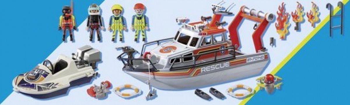 PLAYMOBIL City Action Redding op zee: brandbestrijdingsmissie met reddingskruiser - 70140 — afbeelding 5