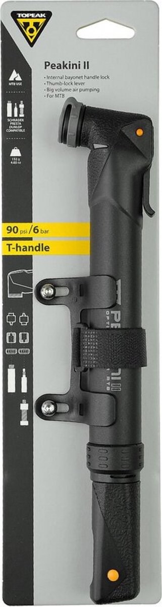 Topeak PEAKINI II, Handluchtpomp, Fiets, Zwart, T-type grip, 6 bar, Kunststof van Topeak — afbeelding 3