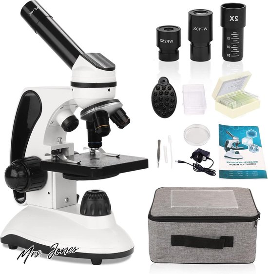 YEKUYEKU Microscoop 40X-16000X – Moniculair Biologisch, Draagbaar Met LED-verlichting, Accessoireset Voor Educatie En Laboratorium