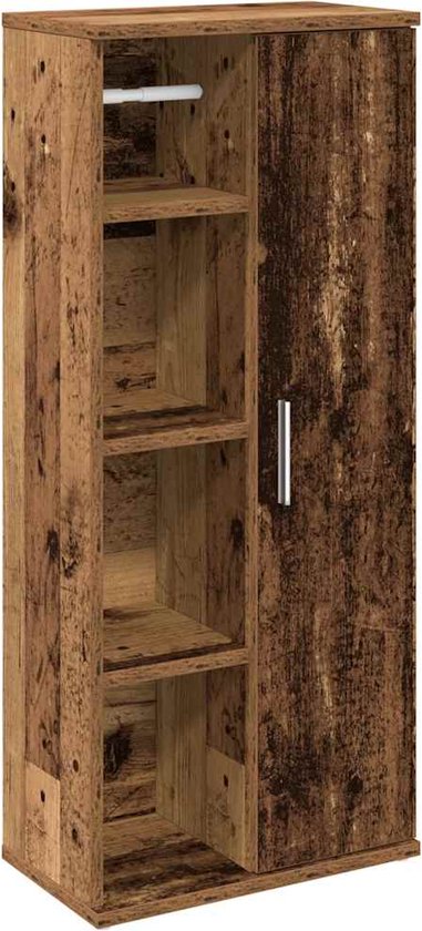 vidaXL - Kolomkast met rolhouder - Betongrijs - Bewerkt hout - 39x22x90 cm | Leen Bakker