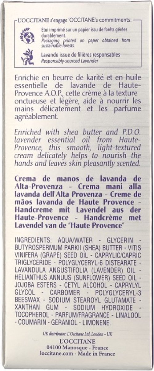 Goedkoopste L'Occitane Lavande Handcrème 75ml