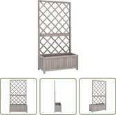 vidaXL Plantenbakken - Tuinmeubilair - Latwerkplantenbak 70x30x135 cm massief vurenhout grijs - Hout - Buitendecoratie - Latwerk