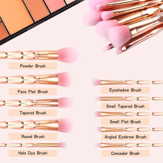 Gouden Make-upborstels Set van 10 - Luxe en Zachte Kwasten voor Oogschaduw, Blush en Foundation van Goud — afbeelding 2