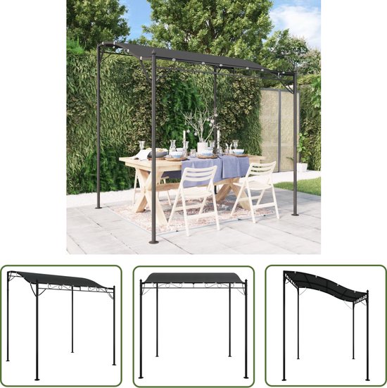 The Living Store Overkapping 2 x 2.3 m - Waterbestendig - Stabiel frame - Gebogen ontwerp - Brede toepassingen