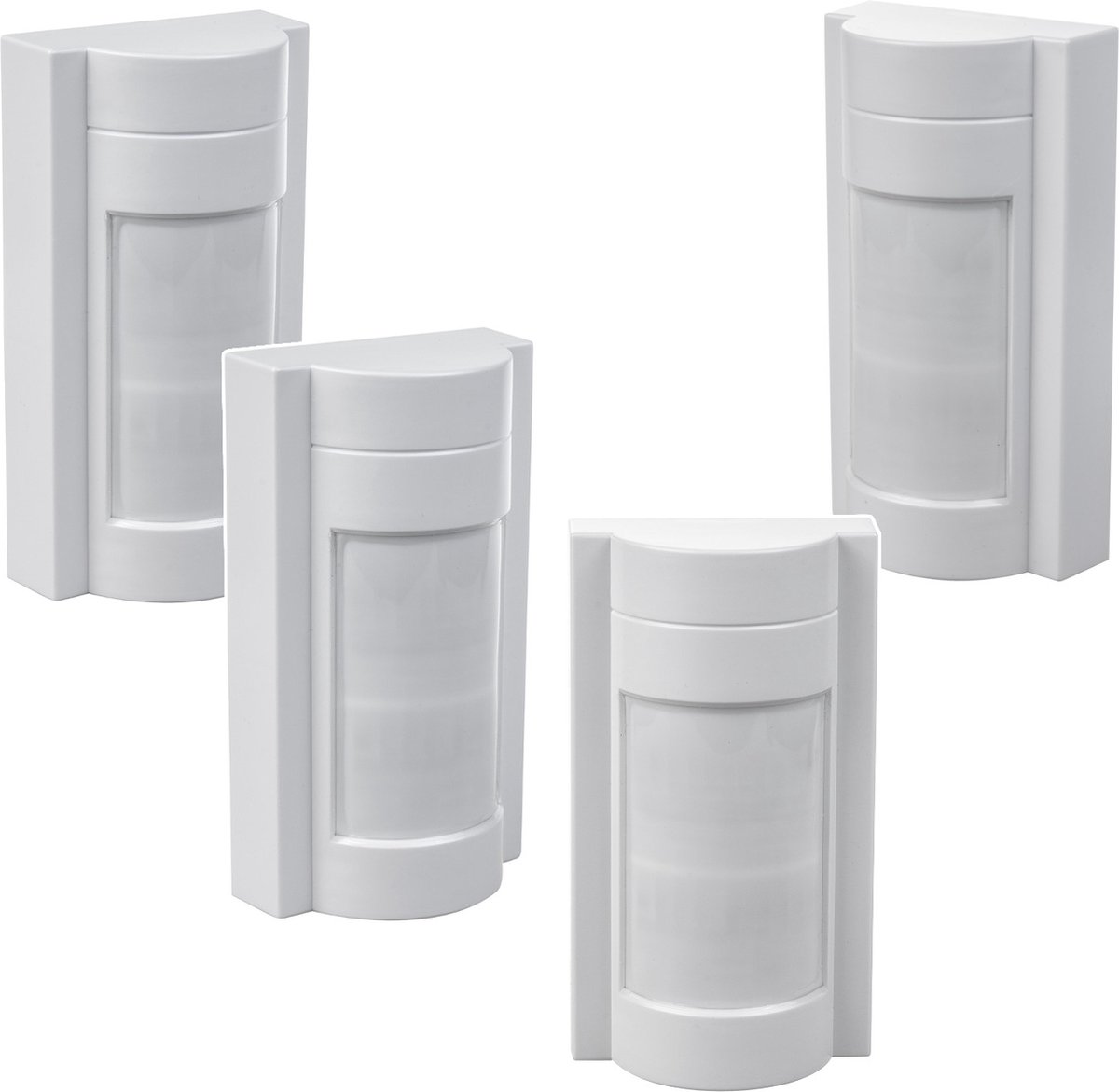 Maclean - Infrarood PIR bewegingsmelder voor buiten - huisdier immuun - max.1200W, IP65, MCE385 W - Set van 4 stuks - Wit