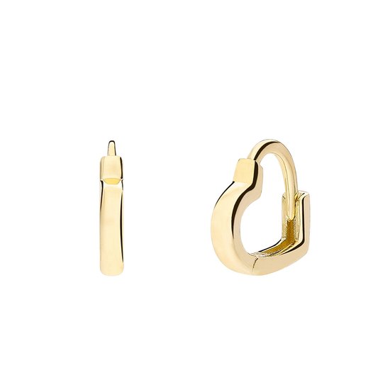 Lucardi Boucles d'oreilles Kinder en argent plaqué or coeur - Boucles d'oreilles - Argent 925 - Couleur or