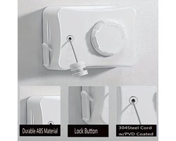 Waslijn Uitschuifbare - 5.1m Roestvrij Staal, Onzichtbare Waslijn voor Binnen/Buiten voor Handdoeken & Dekbedden, Perfect voor Huurkamers & Balkons -Wit kleur