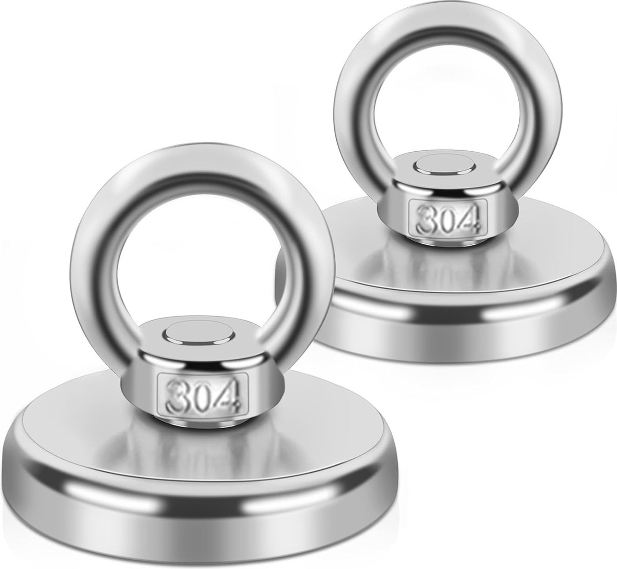 Neodymium Vismagneet 70 kg - Super Sterke Ronde Magneet 42 mm voor Industrie en Wetenschap, 2 Stuks