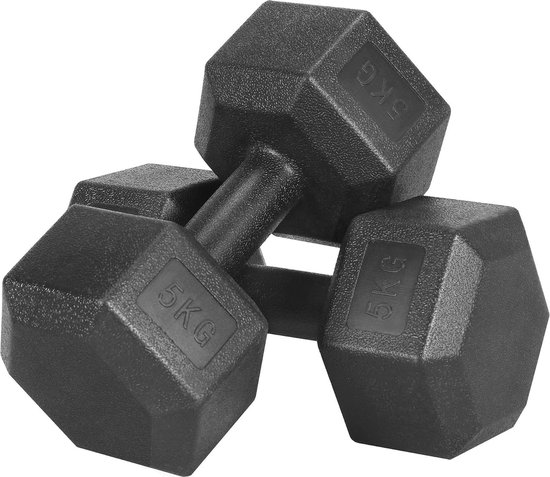 Halterset 5 kg - Korte Hexagon Halters voor Aerobic, Gymnastiek en ...