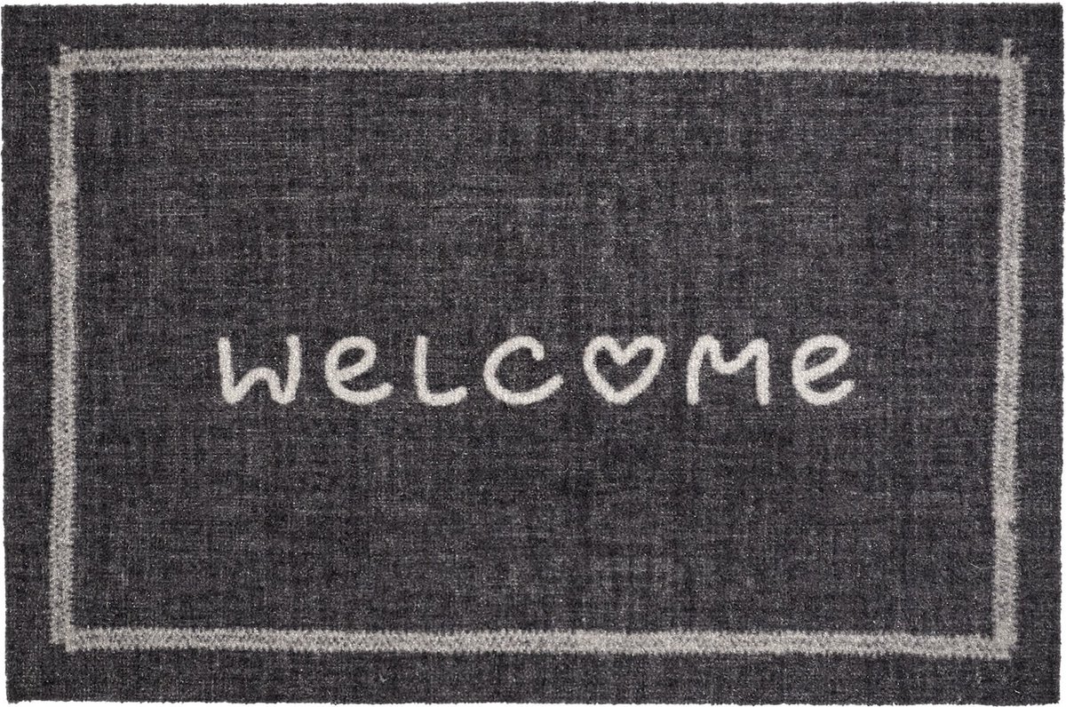 MD-Entree MD Entree - Deurmat - Schoonloopmat - Impression - Welcome Heart Melee - 40 x 60 cm Grijs
