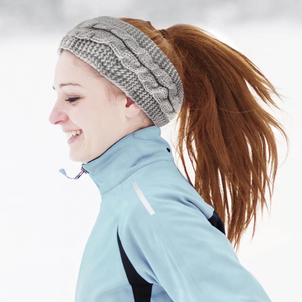 N/U Winter gebreide hoofdband boog gedraaide haarbanden dikke Chenille