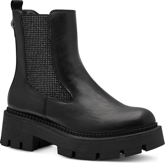 Tamaris Dames 1-25473-45 Chelsea-laarzen, zwart leer, 36 EU, zwart leder, 36 EU