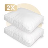 Luxe Hoofdkussen 2-Pack – Hervulbaar Ergonomisch Boxkussen Design, Ademend & Hypoallergeen – Hoofdkussens – Ultiem Comfort voor Elke Slaappositie