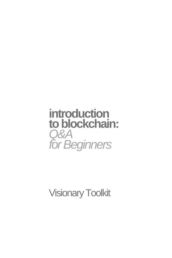 Introduction to Blockchain: Q&A for Beginners - cover