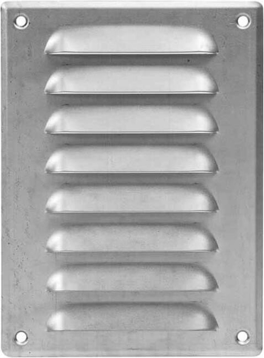 Metalen ventilatierooster vierkant 140x190 mm zink - MR1419Zn