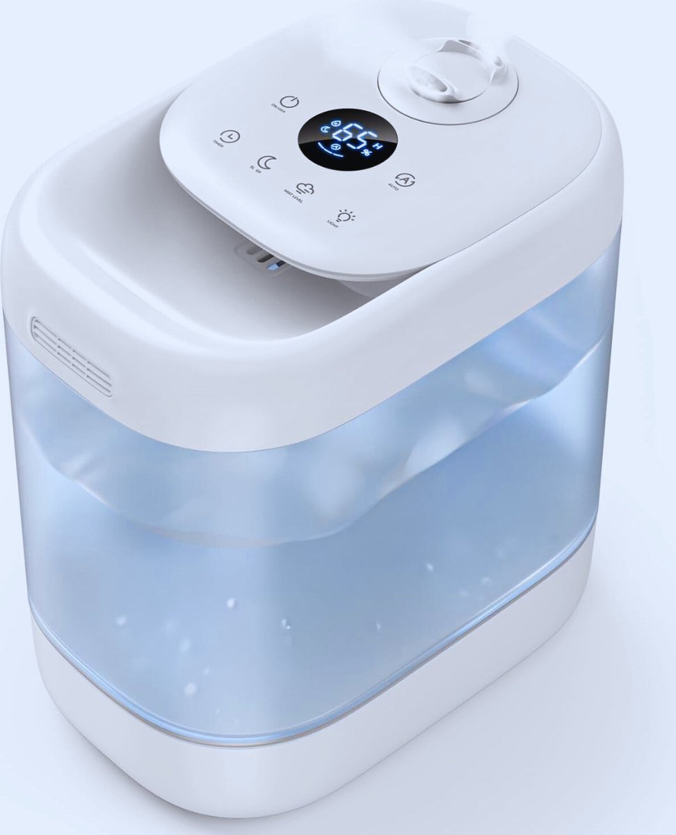 Goedkoopste Ultrasone Luchtbevochtiger 5L Voor Slaapkamer - Koele Mist & Aromadiffuser - 40 Uur Werktijd - Stille Werking - Nachtlampje – Ideaal voor Baby- En Kinderkamer - Auto Diffuser