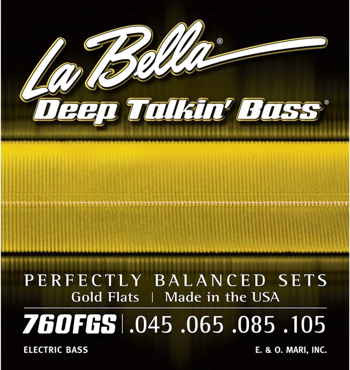 La Bella L-760FGS Bassnaren Set Gold Flats Long Scale (045-105)