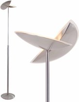 Lampadaire dimmable moderne Sapporo LED | 2 lumières | gris / acier | verre / métal | 180 cm | lampadaire / lampadaire | design contemporain
